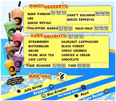 zagu menu